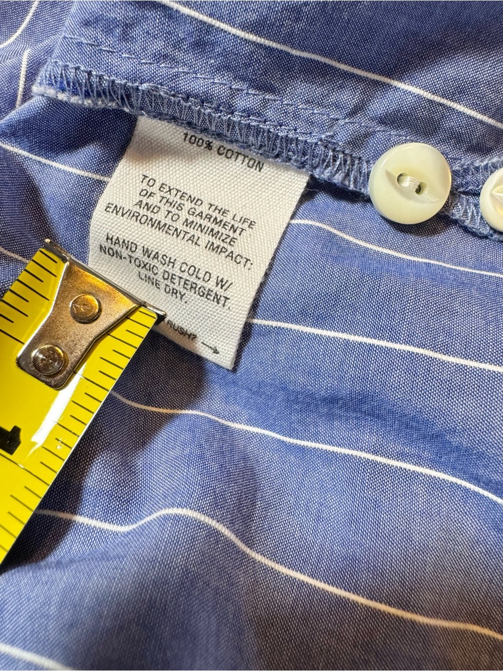 NWT Alex Mill Blue and White Striped Casual Popover Shirt Size Medium Loose Fit - Picture 12 of 13